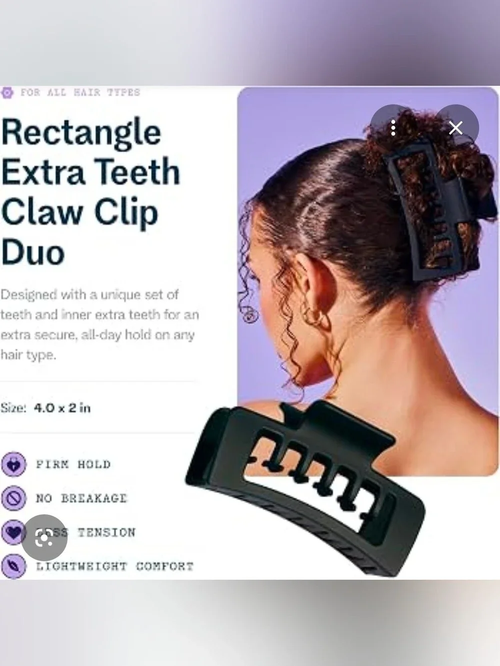 Gimme XL Double Claw Clip - Black BNIB